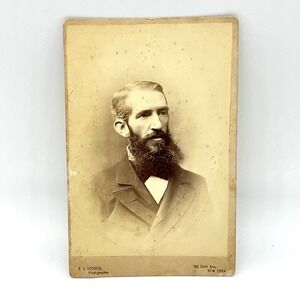 Antique Portrait Photo Bearded Man E.J. Lecoco‎ Photographer New York